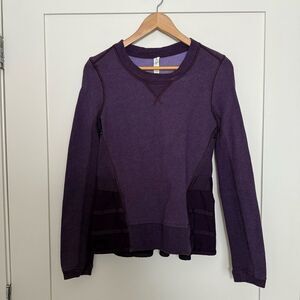 Lululemon Ruffled Up Pullover Womens Sz 4 Purple Crew Neck Long Sleeve Athletic